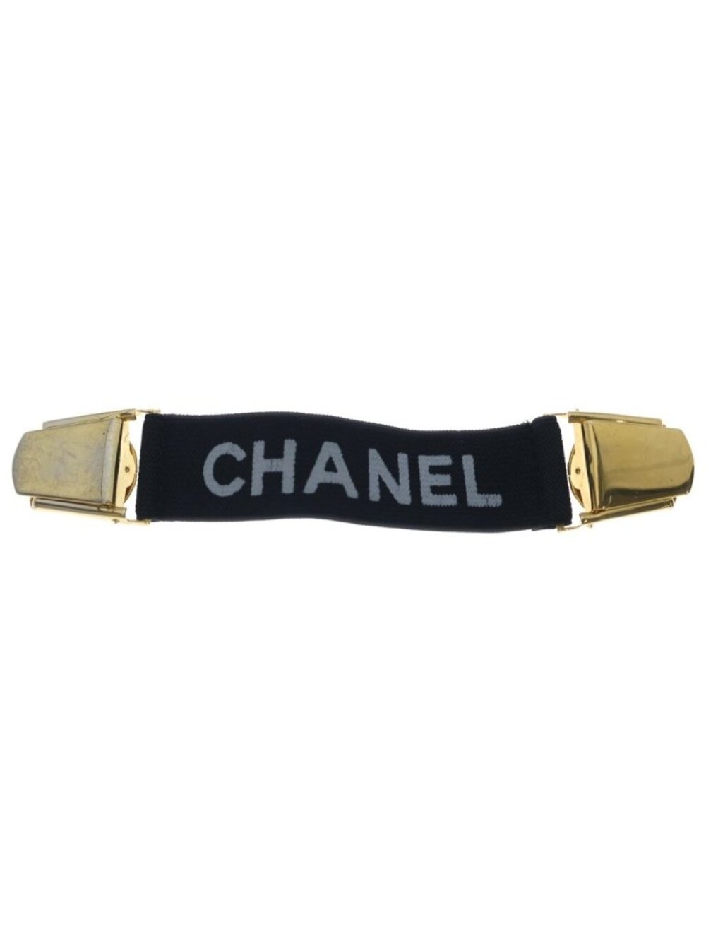 Chanel CC Logo Armband Black Gold Bracelet